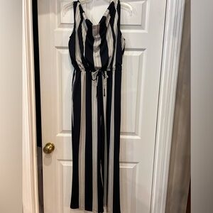 Enfocus Studio pin strip jump suit zip up back size 10
